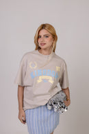 Camiseta Oversized "KINGDOM" Bege