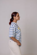 Camiseta Oversized "ROMANOS" Listra Azul