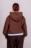 Moletom Cropped Oversized "HIP HOPE" Marrom