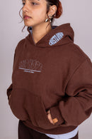 Moletom Cropped Oversized "HIP HOPE" Marrom