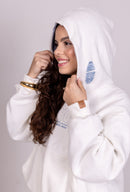 Moletom Cropped Oversized "HIP HOPE" Off White