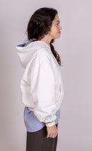 Moletom Cropped Oversized "HIP HOPE" Off White