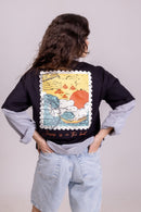 Camiseta Oversized "JESUS IN THE BOAT" Preta