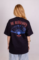Camiseta Oversized "REFRESHES MY SOUL" Preta