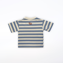 Camiseta Oversized Infantil JSUS AZUL LISTRADA