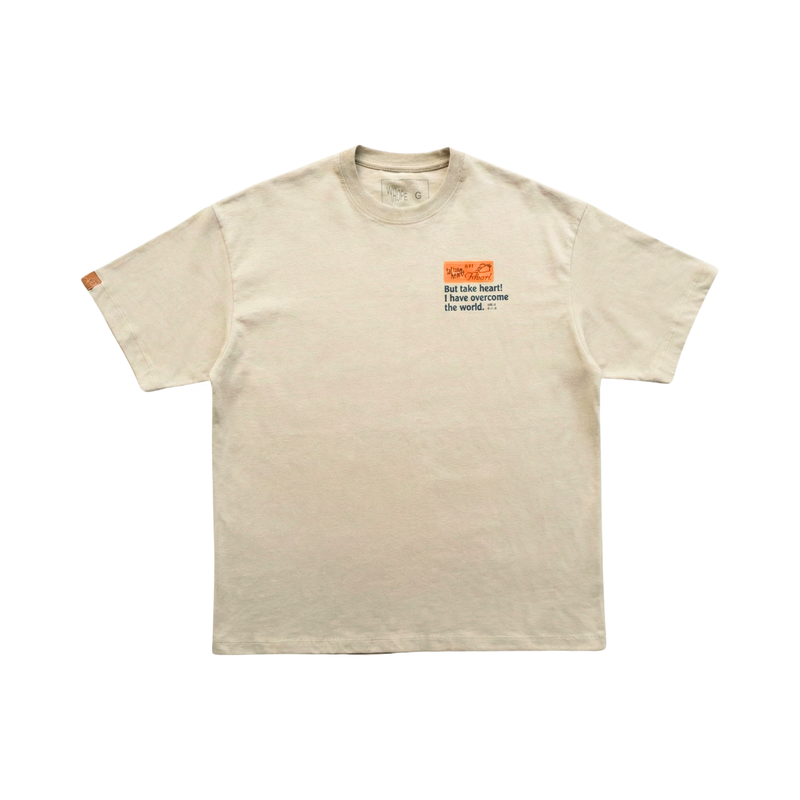 Camiseta Oversized "JESUS WON" Bege